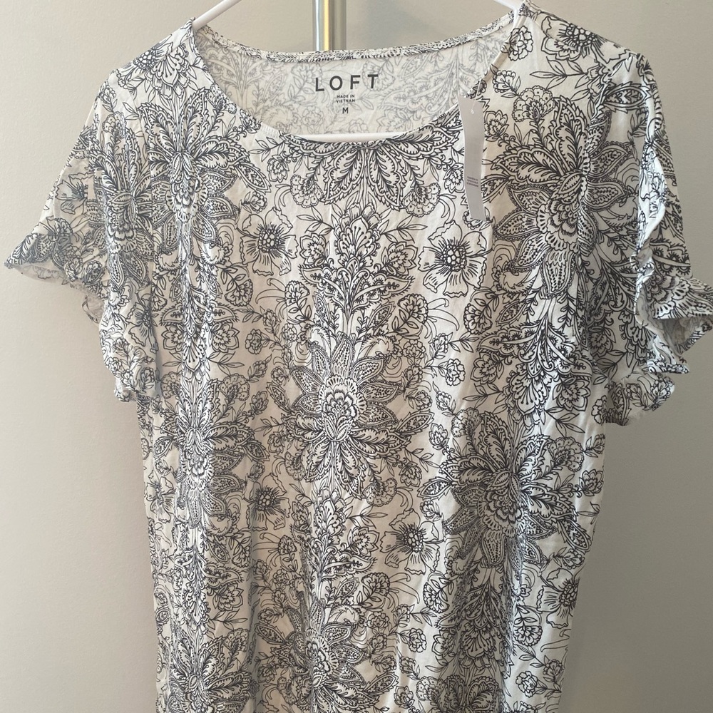 Flower Print Cotton Tee